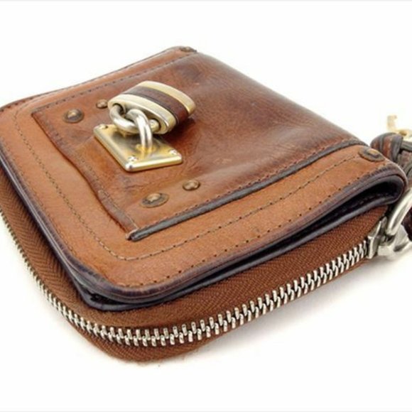 Chloe Wallet Purse Bifold Brown leather Woman unisex Authentic Used - Picture 4 of 8